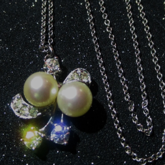 Pearls, Crystals & Sterling on 16" B.A.B. Chain - Picture 3 of 8